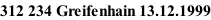 312 234 Greifenhain 13.12.1999