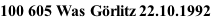 100 605 Was Görlitz 22.10.1992