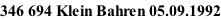 346 694 Klein Bahren 05.09.1992