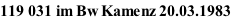 119 031 im Bw Kamenz 20.03.1983